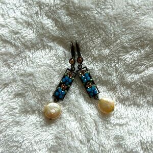 Beautiful pearl and bead earrings